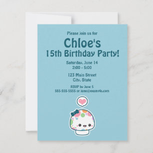 Invitation Cute Pastel Champhroom Anniversaire Fête Invitatio