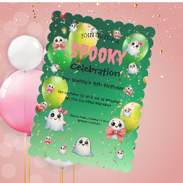 Invitation Cute Pastel Éffrayant Ghos Anniversaire de enfant 