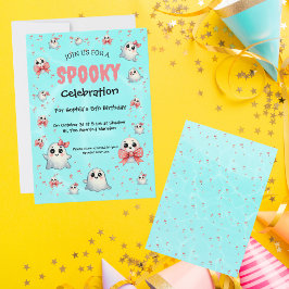 Invitation Cute Pastel Éffrayant Ghost Halloween Anniversaire