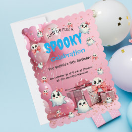 Invitation Cute Pastel Éffrayant Ghost Halloween Anniversaire