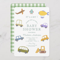 Cute Pastel Voiture Truck Plane Baby shower de fus