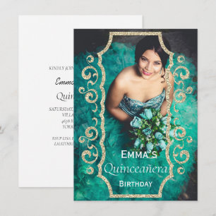 Invitation Cute Photo Quinceañera Anniversaire Fête Invitatio