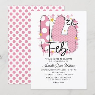 Invitation Cute Pink 14 février Saint-Valentin Anniversaire