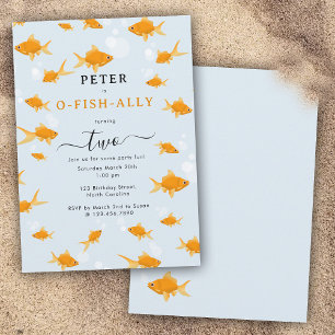 Invitation Cute poisson d'or nage eau o poisson ally Annivers