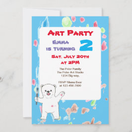 Invitation Cute Polar ours enfants Art Anniversaire Fête Invi