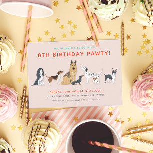 Invitation Cute Puppies Chien d'Enfants Fête d'anniversaire