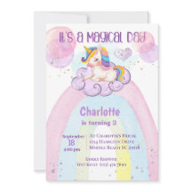 Cute Purple Unicorn 2e Anniversaire Rainbow