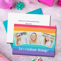 Cute Rainbow Photo Collage Anniversaire