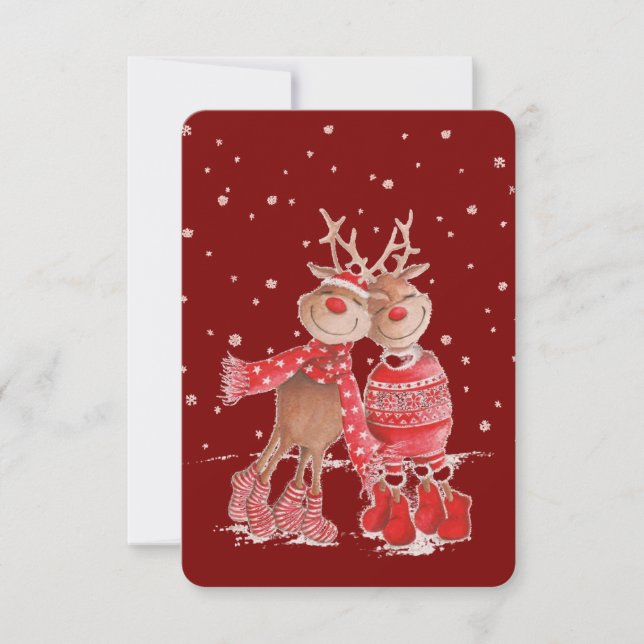 Invitation Cute Reindeer Christmas Sweatshirt – Cozy 3D (Devant)