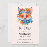 Cute Renard orange avec Baby shower de la Couronne