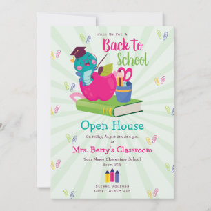 Invitation Cute Retour à l'école Maison ouverte Retour à l'éc