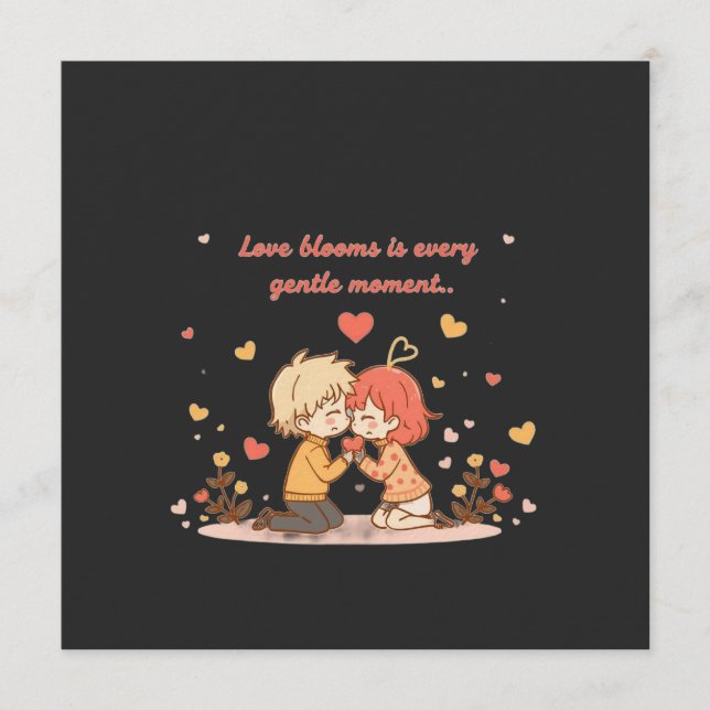 Invitation Cute Romantic Anime Couple - Love Moment (Devant)