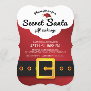 Invitation CUTE Secret Père Noël échange de cadeaux