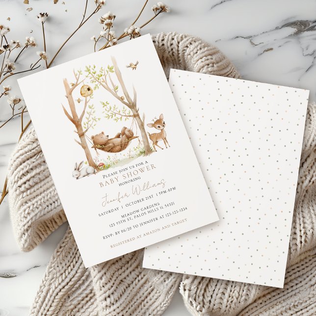 Invitation Cute Simple Bois animaux Baby Boy Douche (Créateur téléchargé)