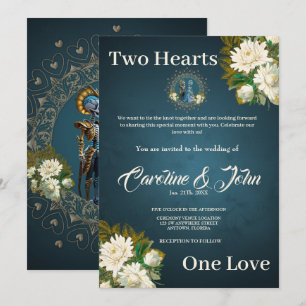Invitation Cute Skeleton Mariage Couple style gothique