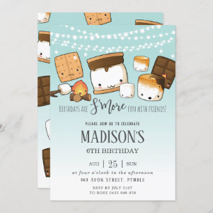 Invitation Cute S'more Smores Camping Bonfire Anniversaire