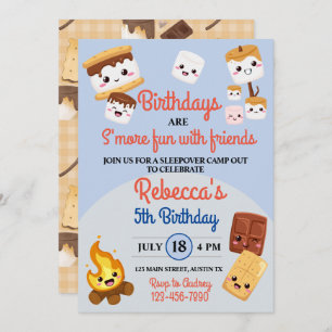 Invitation Cute S'mores Campout Anniversaire
