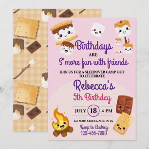 Invitation Cute S'mores Campout Anniversaire
