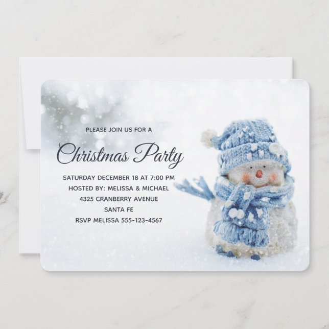 Invitation Cute Snowman au photographe de Christmas (Devant)