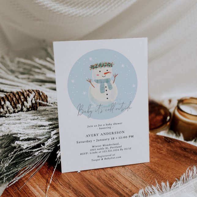 Invitation Cute Snowman Baby Il fait froid dehors Baby shower (Créateur téléchargé)