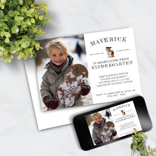 Invitation Cute Squirrel Kindergarten Graduation