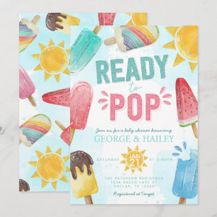 Invitation Cute Summer Popsicle Prêt à Pop Baby shower