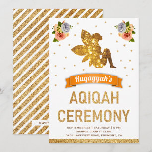 Invitation Cute Sweet Floral Fée Magique Filles Aqiqah