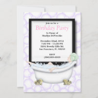 CUTE Sweet Spa Bain Massage et Beauty Party Invit
