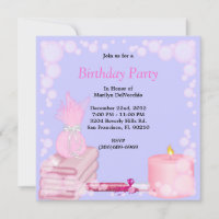 CUTE Sweet Spa Bain Massage et Beauty Party Invit