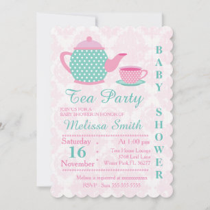 Invitation Cute Tea Party Baby Girl ShowInvitation