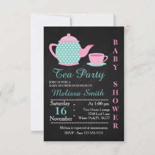 Invitation Cute Tea Party Baby Girl ShowInvitation
