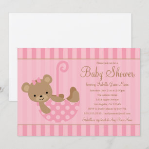 Invitation Cute Teddy   Rose