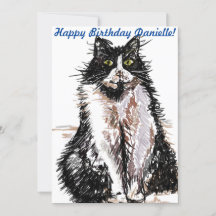 Cute Tuxedo Chat Animal Anniversaire Enfants Invit
