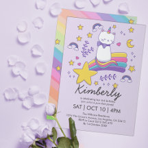 Cute Unicorn Chat Anniversaire de enfant Party