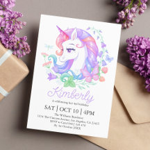 Cute Unicorn Tous les âges Anniversaire de enfant