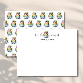 Invitation Cute Watercolor Parrot Chic Nursery Note Card