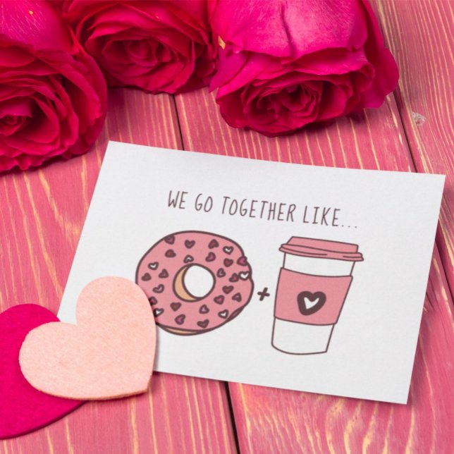 Invitation Cute We Go Together Like Donuts & Coffee Valentine (Créateur téléchargé)