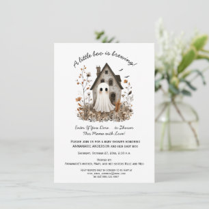 Invitation Cute Whimsical Baby Boo est en train de brasser Ba