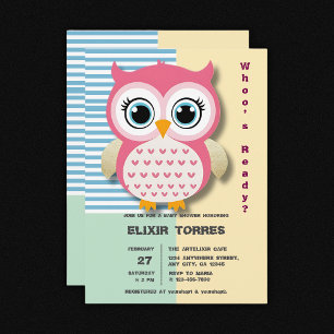 Invitation Cute Whimsical Baby shower de Chouette Rose