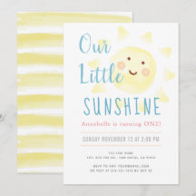 Cute Yellow Sunshine Girl 1er anniversaire fête