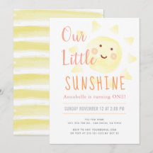 Cute Yellow Sunshine Girl 1er anniversaire fête