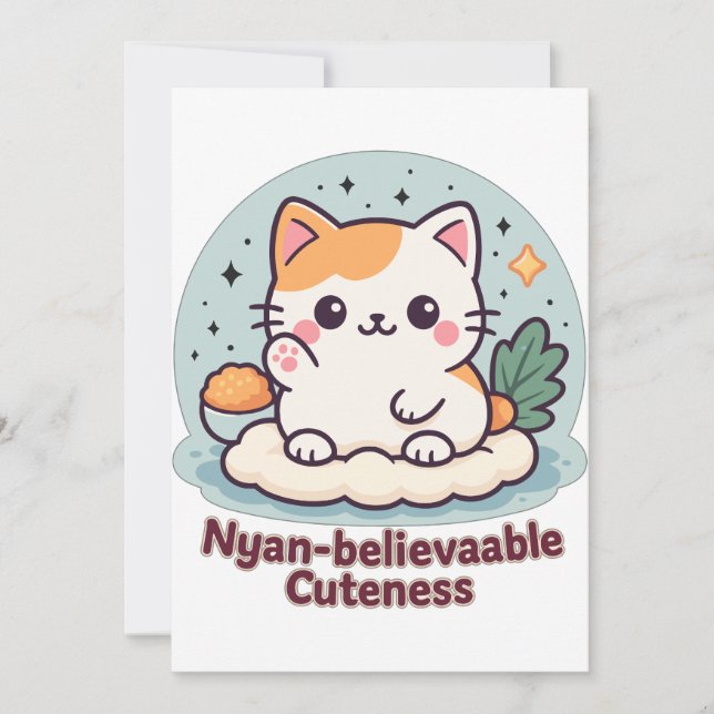 Invitation Cutesse Nyan crédible - Cute Kawaii Cat (Devant)