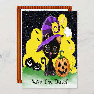 Invitation Cutie Kitty FUN Halloween