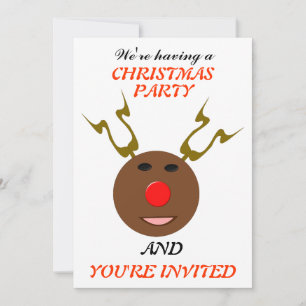Invitation Cyber Noël Reindeer fête personnalisée