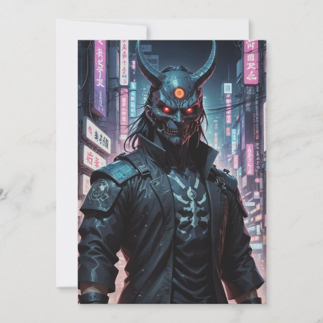 Invitation Cyberpunk Demon Samurai (Devant)