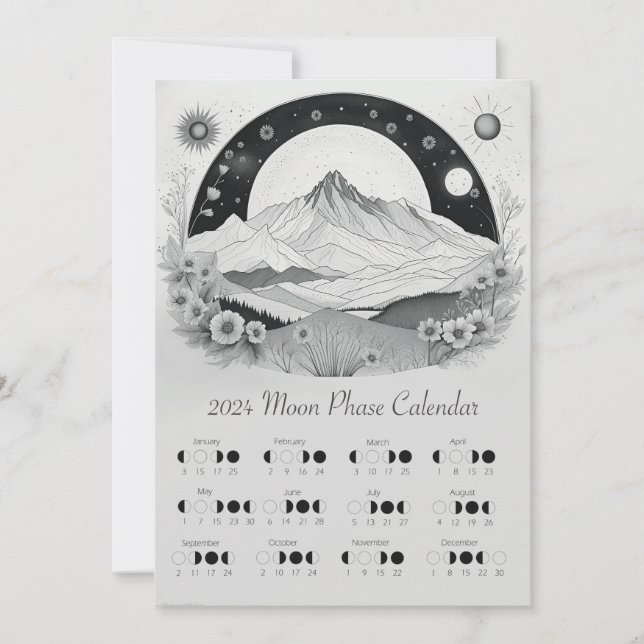 Invitation Cycle lunaire de la lune 2024 Hémisphère Sud (Devant)