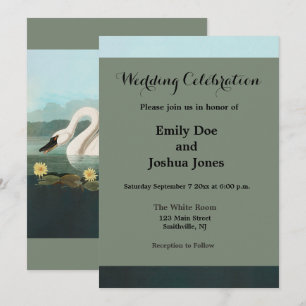 Invitation cygne audubon cygnes d'eau blanche