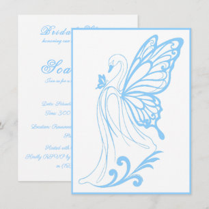 Invitation Cygne gracieux avec des ailes de papillon
