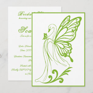 Invitation Cygne gracieux avec des ailes de papillon