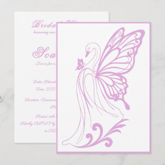 Invitation Cygne gracieux avec des ailes de papillon